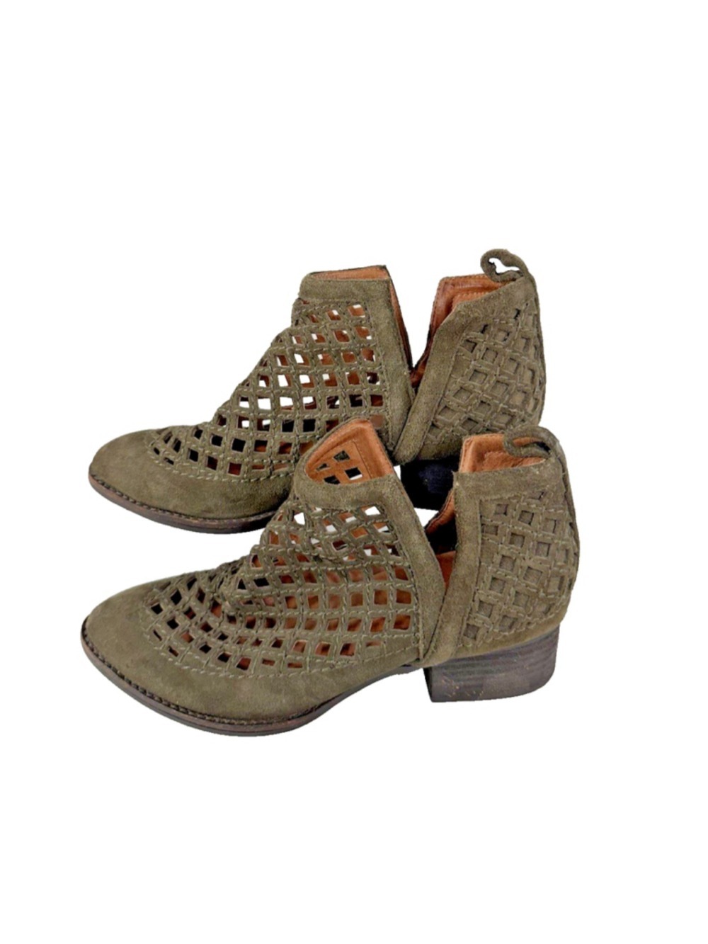 Jeffrey Campbell Taggart Ankle Booties 7 Suede Leather Boho Grunge